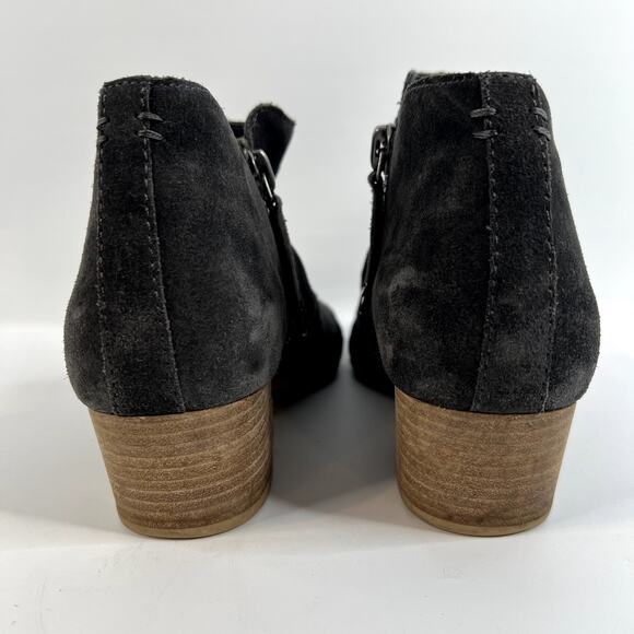 Dolce Vita Gertie Ankle Boot Womens US 11 Gray Suede Leather Double Zip Bootie - Picture 4 of 9